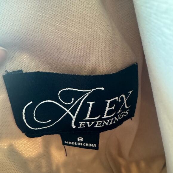 Alex Evenings V-Neck A-Line Sequin Dress with Cold Shoulder Flutter Sleeve - NWT - Picture 6 of 12